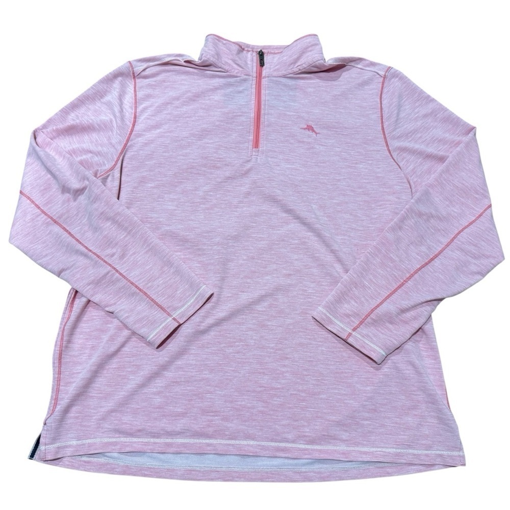 TOMMY BAHAMA COSTA VERA QUARTER ZIP PINK Long Sleeve lightweight Size XXL